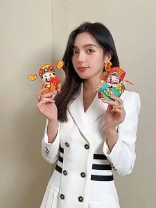 【Keep_Real】 แม่เหล็กติดตู้เย็น แม่เหล็กติดตู้เย็นแม่เหล็ก การ์ตูน จี้เทศกาล รูปเทพเจ้าแห่งโชคลาภ ของตกแต่งตรุษจีน /Home_Master