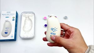 Dr.isla Gunting Kuku Bayi Elektrik Set Baby Care Electric Nail Trimmer Bayi Nail Trimmer Gunting kuku bayi elektrik Fungsi lampu LED Baby Nail Trimmer Perlengkapan bayi Penyesuaian kecepatan empat kecepatan NG04