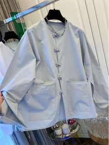 Womens Shirt Spring Autumn New Design plus Size Elegant Chinese Style Top High End Feeling Button Pocket Detail Regular Fit