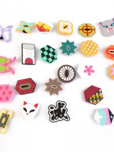 Anime Surroundings Demon Slayer PVC Shoe Flower Patch & Shoe Buckle Hair Clip