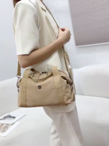 HANKE Womens Cotton Nylon Small Mini Hand Bag 3 Zipper Compartment Crossbody Sling Bag