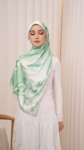 Modestiq Watercolor Bloom Satin Silk Shawl