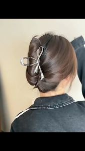 Jepit Rambut Logam JUMBO warna Perak Silver Metal Large Wavy Non Slip Hair Claw Clip HCM048