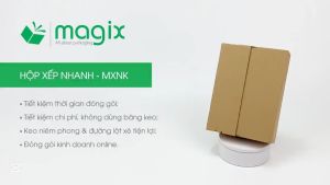 MXNK2 - 18x13x6 cm - 100 hộp carton đóng hàng xếp nhanh có keo niêm phong - Hộp gói hàng hộp quà