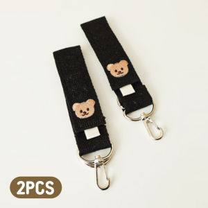 Hamshmoc 2 Pieces Cute Bear Baby Stroller Hook Convenient 360 Degree Rotation Infant Stroller Clips Strong Hanging Diaper Bag For Baby Mother Travel Stroller Accessories