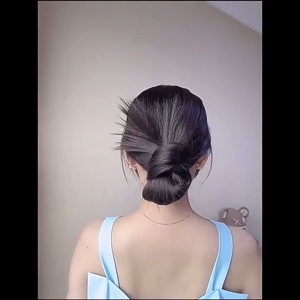 Kẹp Tóc Giả Búi Thấp Đuôi Tỉa Tạo Kiểu Tóc Nhẹ Nhàng QiQiShop