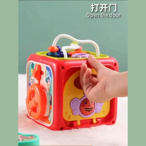 Đồ Chơi Đập Chuột Xe Bus Đa Năng Hộp Âm Nhạc 6 Mặt Kèm Thả Khối Đồ Chơi Giáo Dục Kèm Hiệu Ứng Nhạc Đèn Chạy Pin