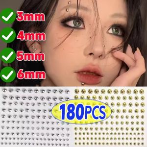 ห่วงจมูกปลอมสำหรับเจาะปากและคิ้วสติ๊กเกอร์ติดเล็บด้วยตัวเองกันน้ำใช้ซ้ำได้180ชิ้นกระดุมเครื่องประดับแปะสะดือ