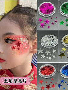 Childrens Stage Makeup Watch Show Five-Pointed Star Patch Decoration Street Dance Gymnastics Makeup Ornament XINGX Face Pasters Ornament