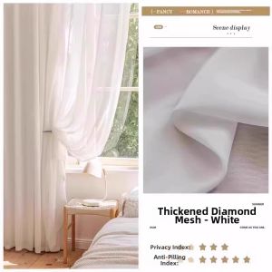 SHELIANKE | Translucent Non-see-through Sheer Curtains Finished Creamy Style