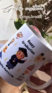 Mug Gelas Custom Gift Mug Karakter Hadiah Wisuda Kado Ulang Tahun Kado Wisuda Hadiah Ulang Tahun Cewek Karaya Kreatif