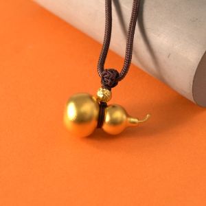 Chow Sang Sang 周生生 999.9 24K Pure Gold Cultural Blessings Fortune Gourd Necklace for Women & Men 70cm 92196Z Price-by-Weight