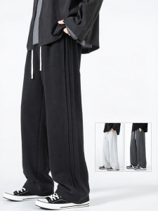 Warrior | Casual Sporty Straight Leg Wide Loose Comfort Mens Trousers