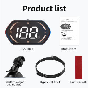 RYSJM | (HUD) Head-up display G22 GPS On-board Computer KM/H MPH Digital Speed Windshield Projector For All Cars with Green Glod Light