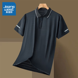 Jeanswest Mens Polo Shirt Ice Silk Casual Short Sleeve Breathable Summer Fashion Brand Quick Dry Business Top Trendy T-Shirt