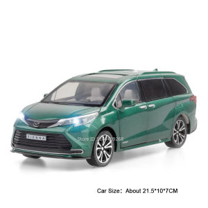 MAKEDA | 1:24 Scale SIENNA Camry Sports Car Model Toy Sound Light Pull Back Alloy Body Rubber Tires Miniature Models Hobby Ornaments Gift