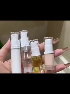 4pcs Vacuum Press Pump Bottles / Refillable 10ml Vacuum Press Pump Bottles For Cosmetic Cream Liquid