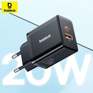 BASEUS | Baseus 20W PD Charger Quick Charge QC4.0 QC3.0 USB Type C Charger for iPhone 15 14 13 12 11 Xiaomi Phone Charger Fast Charger
