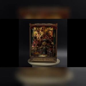 Booknook Puppet Theater SQ33-C with Sensor Light 3D Wooden Puzzle Book Nook DIY Miniature Dollhouse Bookend