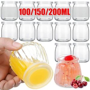 100/150/200Ml Nướng chai thủy tinh S Với Nắp Mật Ong Sữa Chua Pudding chai thủy tinh Tự Làm chai trang trí cốc nhỏ Jelly Sữa Thực Phẩm Lưu Trữ Container
