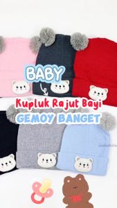 Kupluk Bayi Pom Pom Rajut / Aksesoris Anak Topi Baby Laki Laki Hair Murah Wool Polos