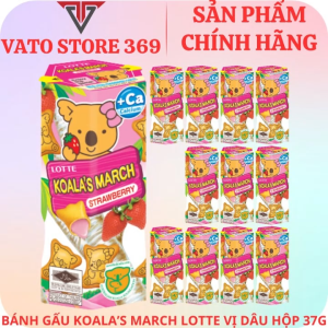 Bánh gấu KOALAS MARCH nhân kem dâu hộp 37g