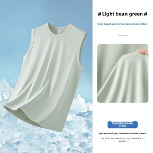 Miiow | MiiOW 2025 New Mens Summer Loose Fitness Sportswear Tank Top Liquid Ammonia Ice Silk Cool Feeling Sleeveless Vest Sweatshirt