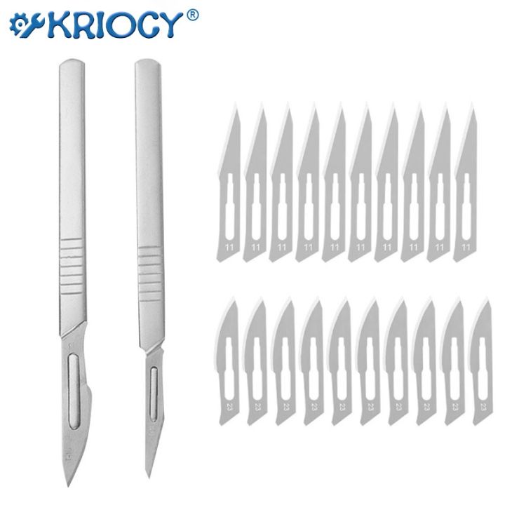 Carbon Steel Surgical Scalpel Blades + Handle Scalpel DIY Cutting Tool ...