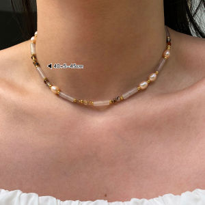 CAFFTI | Natural Pink Baroque Pearl Layered Necklace