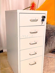 Drawers Metal Office Cabinet With Lock Unit Mobile Pedestal Drawer with wheels Minimalist Home Office File IKEA