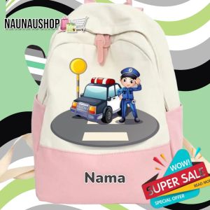 tas ransel sekolah dengan tema POLISI (FREE NAMA)