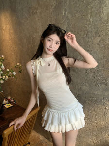 Áo Vest Không Tay Mùa Hè Cho Nữ Dáng Ôm Vừa Vặn Kiểu Pháp Thanh Lịch Không Tay Áo Khoác Ngoài Thường Ngày Bằng Vải Lanh Polyester