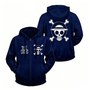 Bandai | one Piece Anime Zipper Hooded Jacket Men Women Sweatshirt Streetwear Oversize Casual Cartoon Print Long Sleeve Top Autumn Winter