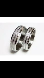 Cincin Couple Titanium Pasir 2list & Rata Polos Stainless Steel Fashing Style Ring Anti Karat Selamanya