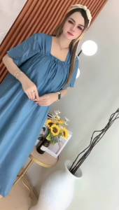Daster Fuji Polos Busui Karet Dada Rayon Super Terbaru 2025