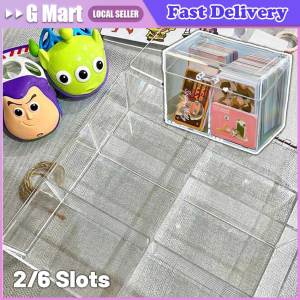 ⭐️【With Cover】Korean Acrylic transparent Storage Box Blind box Card Kpop Photocard Storage Box Photo Card Organizer Compartment Flip Box