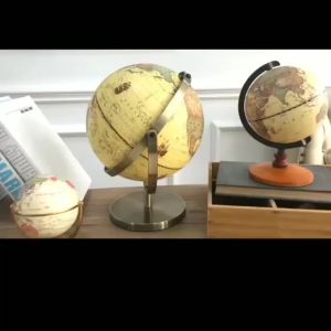AIMI Dudukan Layar Globe Miniatur Dekorasi Atlas Globe Ukuran Kecil Diameter 10.6cm
