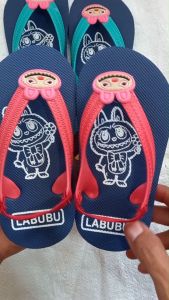 LABUBU Sandal Baby Tali Belakang Karet Flip Flops | Sandal Jepit Anak perempuan Karakter LABUBU HELLO KITTY KUROMI Size 21-25
