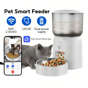 MeeGoo WiFi เครื่องให้อาหารอัตโนมัติ 3L  พร้อมกล้องวิดีโอ การควบคุม APP Smart Pet Feeder  สําหรับสุนัข แมว สัตว์เลี้ยง