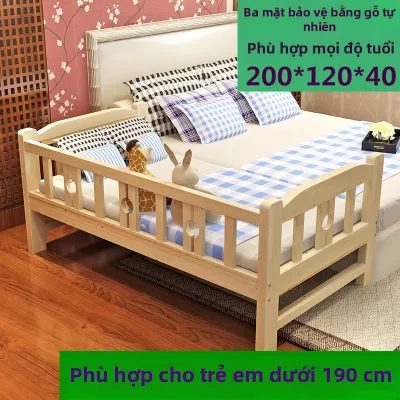 Giường Trẻ Em Phong Cách Công Chúa Gỗ Nguyên Khối có Lan Can