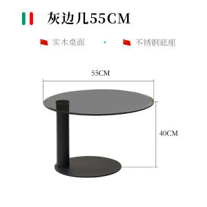 Xiaoli Style Normcore Small Apartment Living Room Antique Style Classy Walnut Storage round Tea Table Combination Modern Minimalist