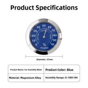 Oudashi Mini Car Mounted Temperature Humidity Meter High Precision Refrigerator Indoor Thermometer Automotive Instrument