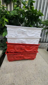 Combo 02/04 Chậu Bonsai Rồng Bền Đẹp Và Sang Trọng Trồng Hoa Kiểng Màu Trắng Đỏ Nâu