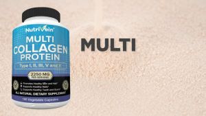Multi Collagen Supplement 2250 mg - 120 Capsules - Types I II III V X - Anti-Aging Healthy Joints Hair Skin Bones Nails Suitable for Men and Women