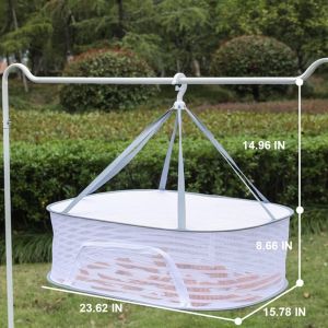 Herb Drying Rack 3 Layer Hanging Mesh Net for Plants Hanging Drying Fish Net Foldable Hanging Mesh Dryer for Buds Fruits