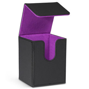 Card Deck BoxCard Storage Box holds 100+ Single Sleeved Cards PU Leather Magnetic Closure for Magic cards TCG cards