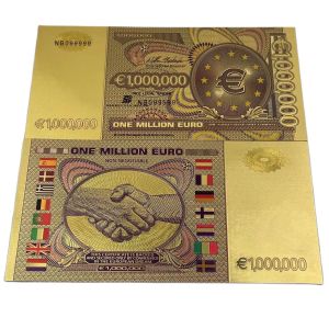 new European 1000000 Gold Foil Banknote One Million Euro Note Currency Crafts For Collection And Gifts