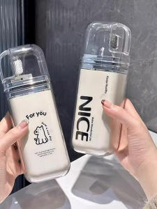 Portable Travel Toothbrush Cup Set Student Bathroom Kit Storage Box Couple Tour Cup Set Creative Trendy Luxury Simple Design