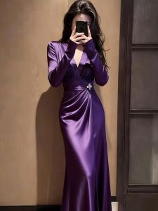 SHANGSHA | French Elegant Noble Long Dress