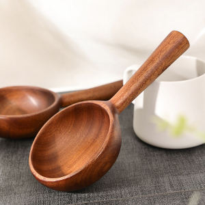 Jingboran Boki Eat and Broadcast the Same Style Wooden Spoon Dry Rice Big Spoon Ramen Spoon Chopsticks Set Wordy Pink Bailer Solid Wood Soup Spoon
